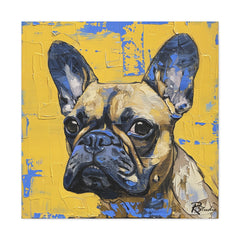 Colorful Art Nouveau French Bulldog Canvas Print - Multicolored Home Decor