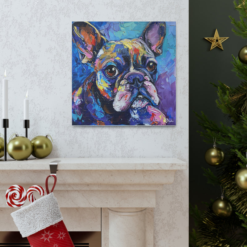 Colorful Fine Art French Bulldog Canvas Print - Multicolored Home Decor