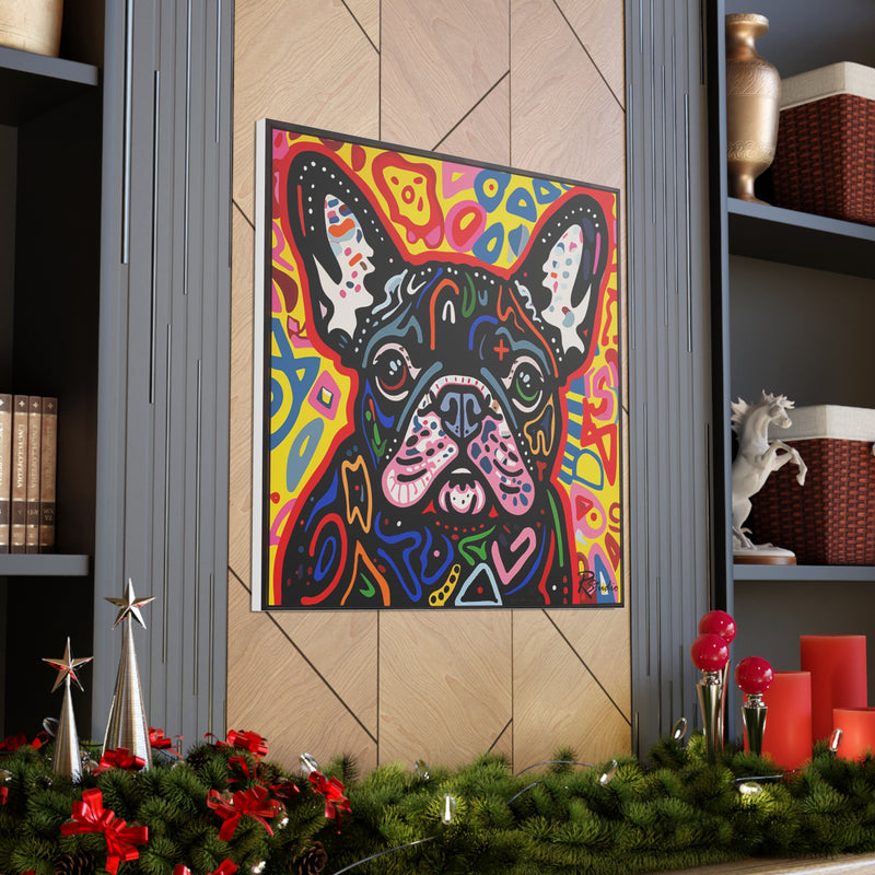 Colorful Modern Pop Art French Bulldog Canvas Print - Multicolored Home Decor