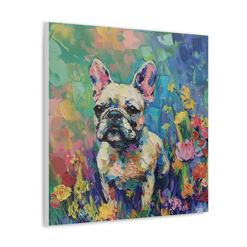 Colorful Fine Art French Bulldog Canvas Print - Multicolored Home Decor