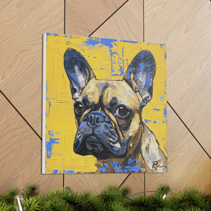 Colorful Art Nouveau French Bulldog Canvas Print - Multicolored Home Decor