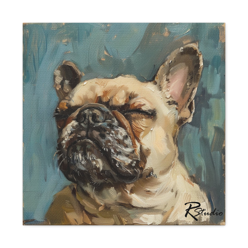 Colorful Fine Art French Bulldog Canvas Print - Multicolored Home Decor