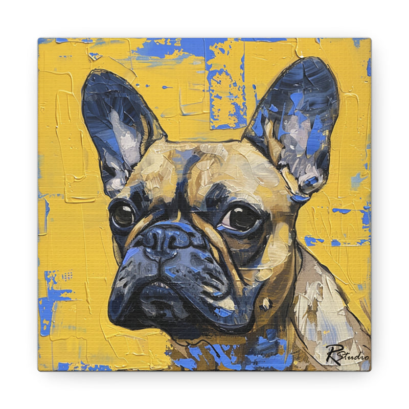 Colorful Art Nouveau French Bulldog Canvas Print - Multicolored Home Decor