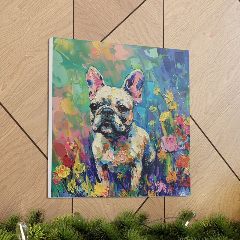 Colorful Fine Art French Bulldog Canvas Print - Multicolored Home Decor