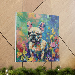 Colorful Fine Art French Bulldog Canvas Print - Multicolored Home Decor