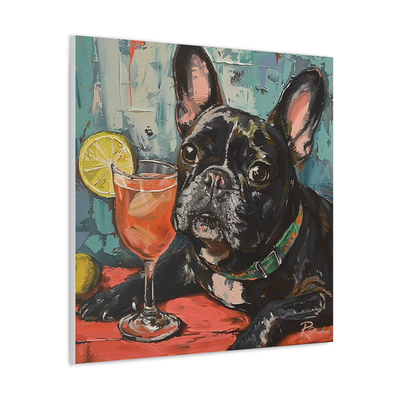 Colorful Fine Art French Bulldog Canvas Print - Multicolored Home Decor