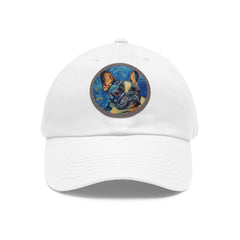 French Bulldog Design Dad Hat - Fine Art Inspired Vegan Leather Patch