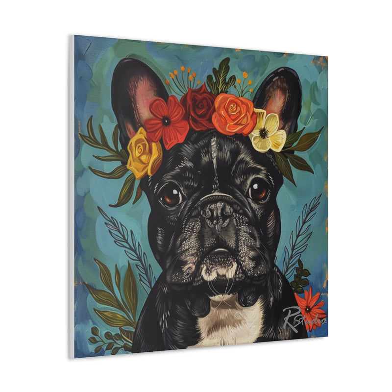 Colorful Fine Art French Bulldog Canvas Print - Multicolored Home Decor