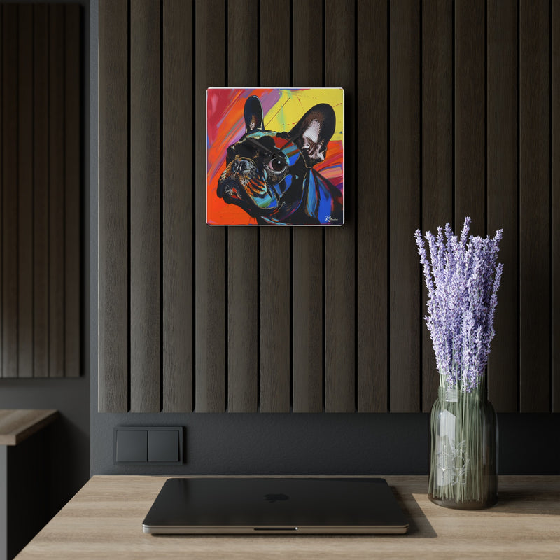 French Bulldog Acrylic Wall Clock - Fine Art Inspired Design