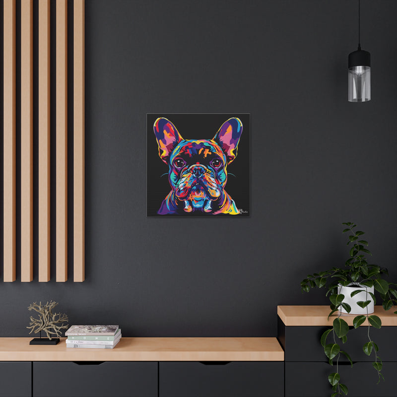 Colorful Pop Art French Bulldog Canvas Print - Multicolored Home Decor