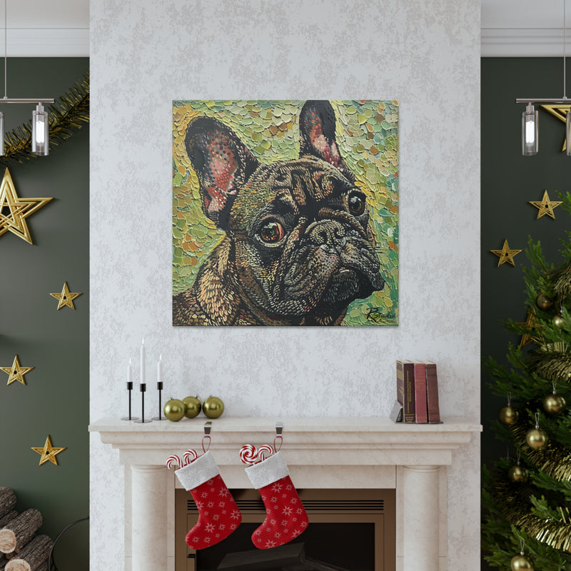 Colorful Fine Art French Bulldog Canvas Print - Multicolored Home Decor