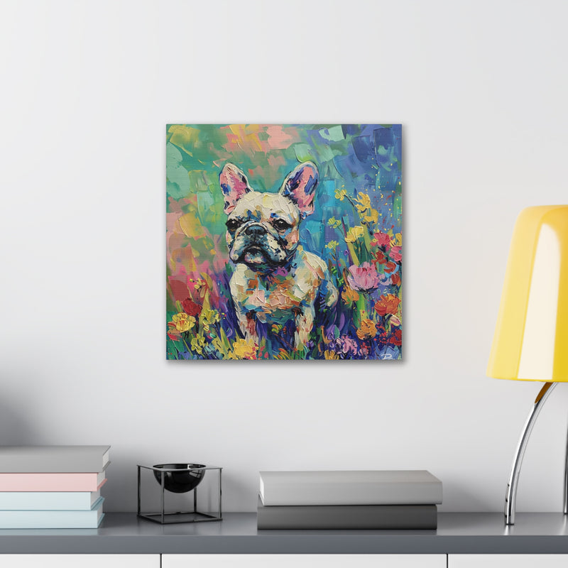 Colorful Fine Art French Bulldog Canvas Print - Multicolored Home Decor