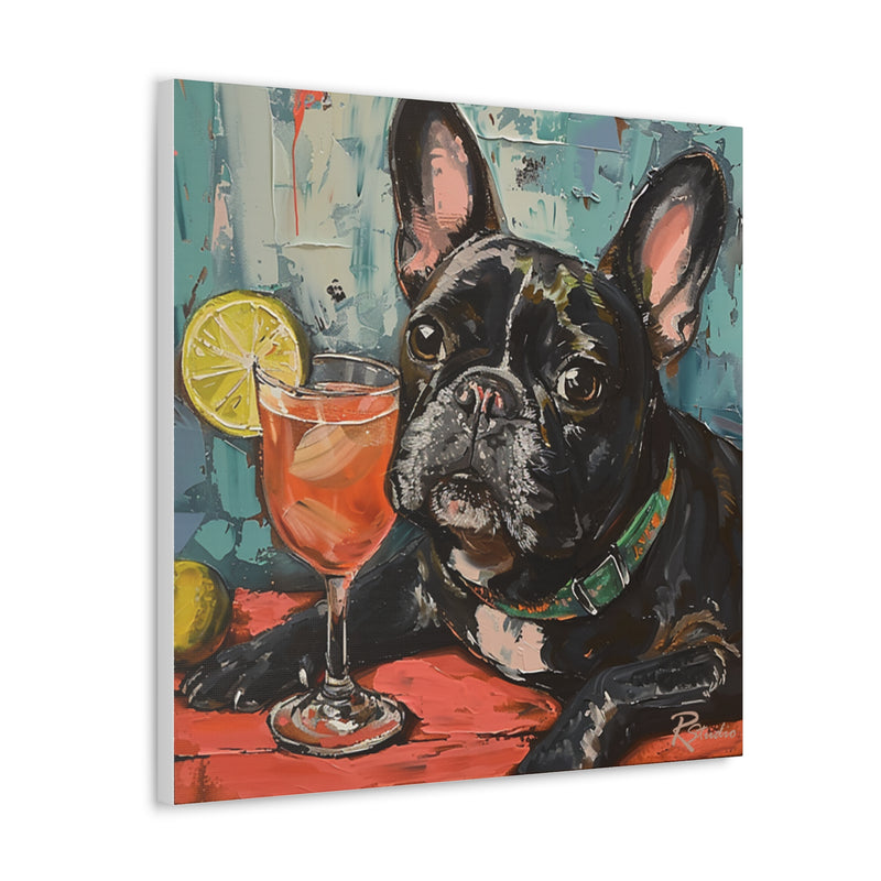 Colorful Fine Art French Bulldog Canvas Print - Multicolored Home Decor