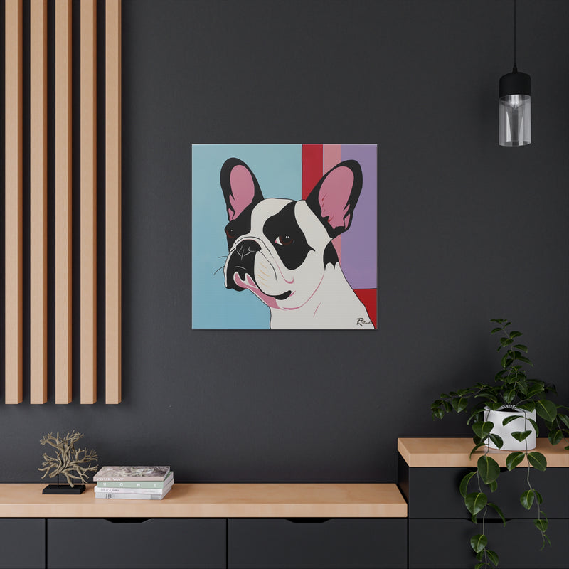 Colorful Fine Art French Bulldog Canvas Print - Multicolored Home Decor