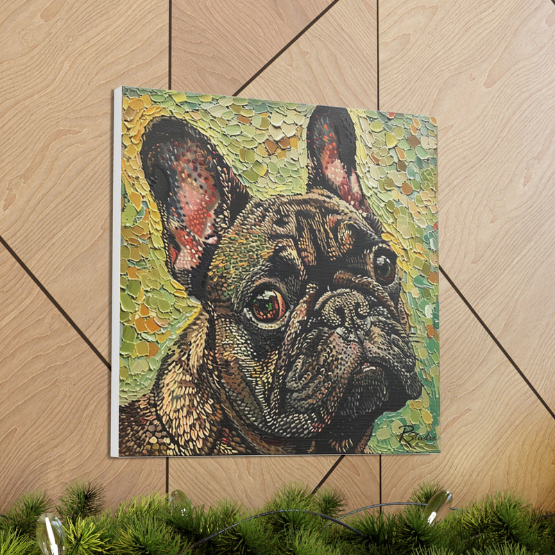 Colorful Fine Art French Bulldog Canvas Print - Multicolored Home Decor