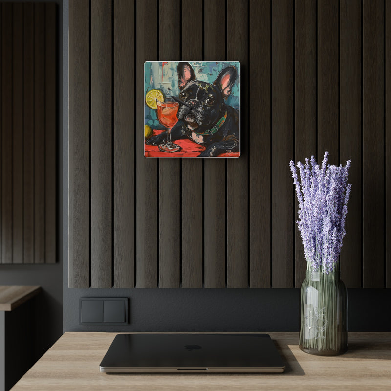 French Bulldog Acrylic Wall Clock - Fine Art Inspired Design