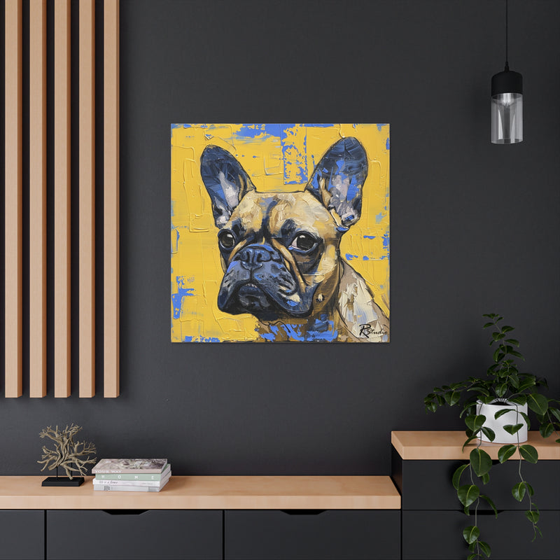 Colorful Art Nouveau French Bulldog Canvas Print - Multicolored Home Decor