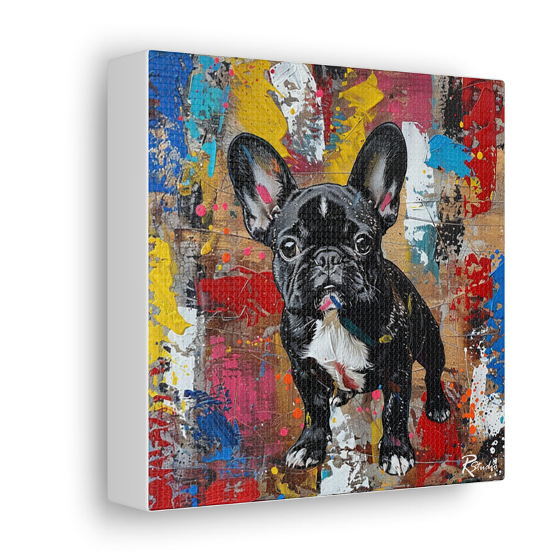 Colorful Modern Art French Bulldog Canvas Print - Multicolored Home Decor