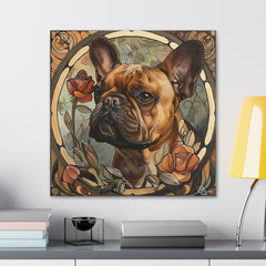 Colorful Art Nouveau French Bulldog Canvas Print - Multicolored Home Decor