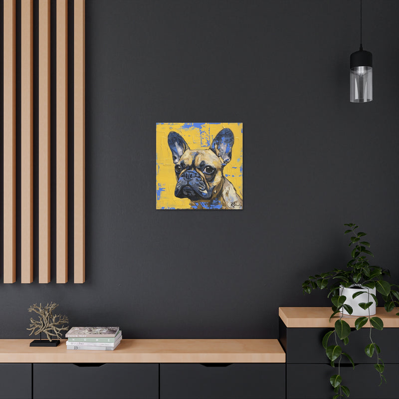 Colorful Art Nouveau French Bulldog Canvas Print - Multicolored Home Decor