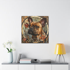 Colorful Art Nouveau French Bulldog Canvas Print - Multicolored Home Decor