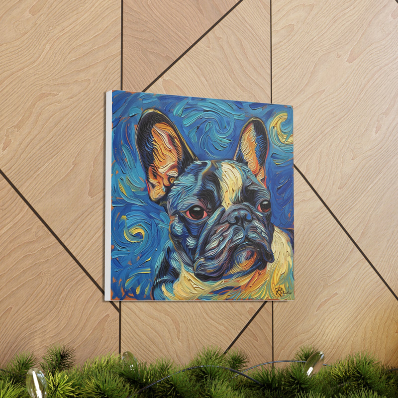 Colorful Fine Art French Bulldog Canvas Print - Multicolored Home Decor