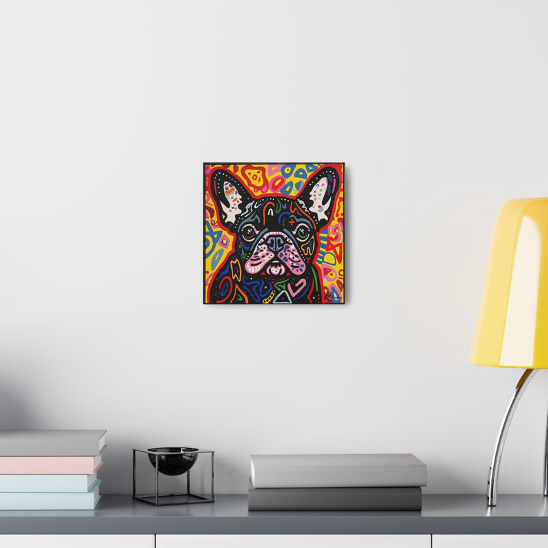 Colorful Modern Pop Art French Bulldog Canvas Print - Multicolored Home Decor