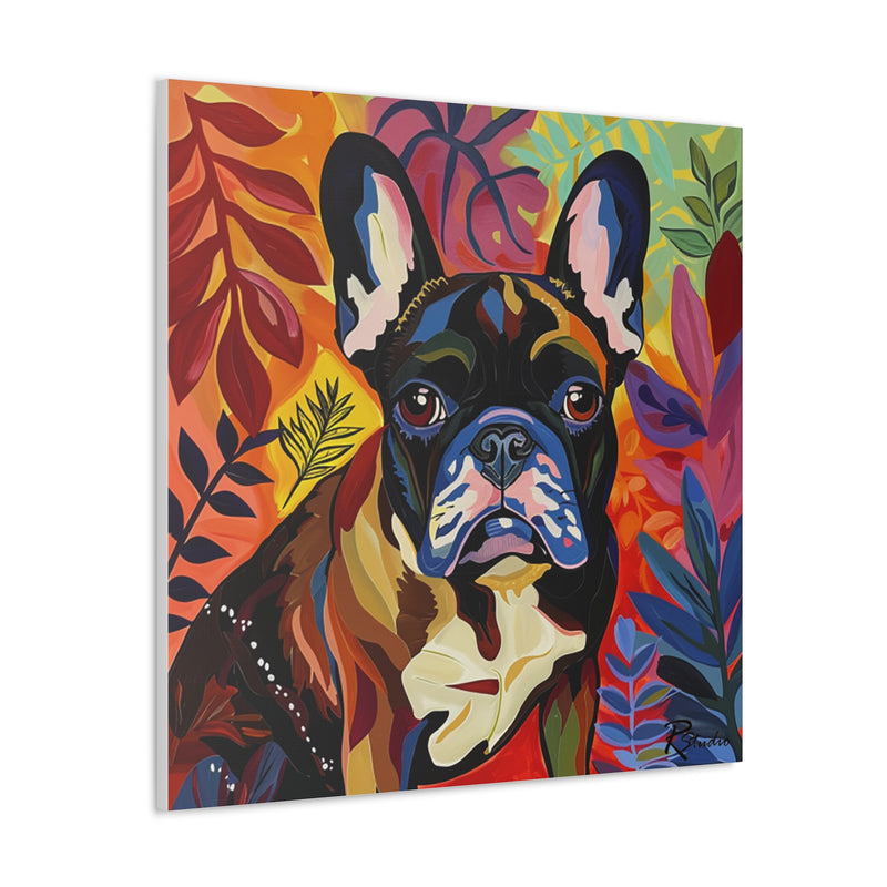 Colorful Fine Art French Bulldog Canvas Print - Multicolored Home Decor