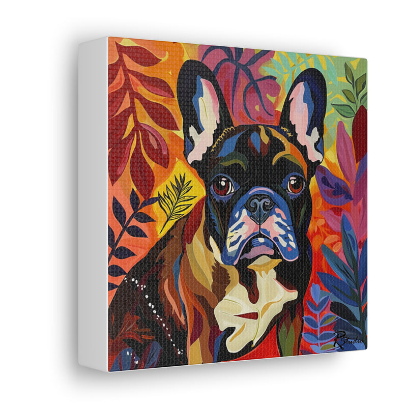 Colorful Fine Art French Bulldog Canvas Print - Multicolored Home Decor