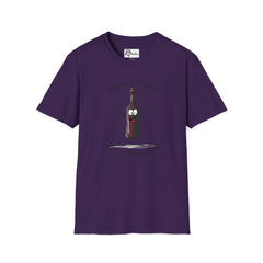 Naughty Nibbles Funny Adult Humor Cartoon Wine Bottle Unisex Soft-Style T-Shirt