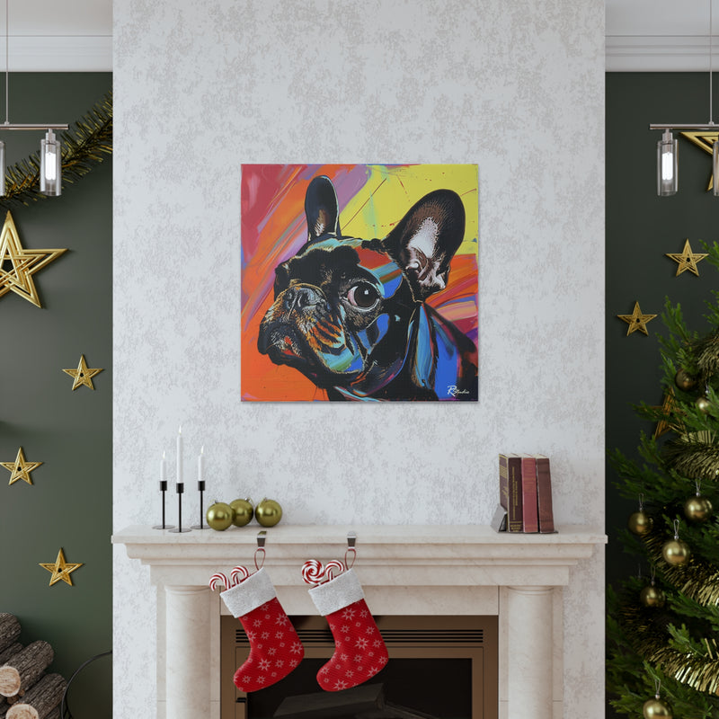 Colorful Pop Art French Bulldog Canvas Print - Multicolored Home Decor