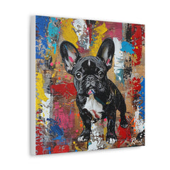 Colorful Modern Art French Bulldog Canvas Print - Multicolored Home Decor