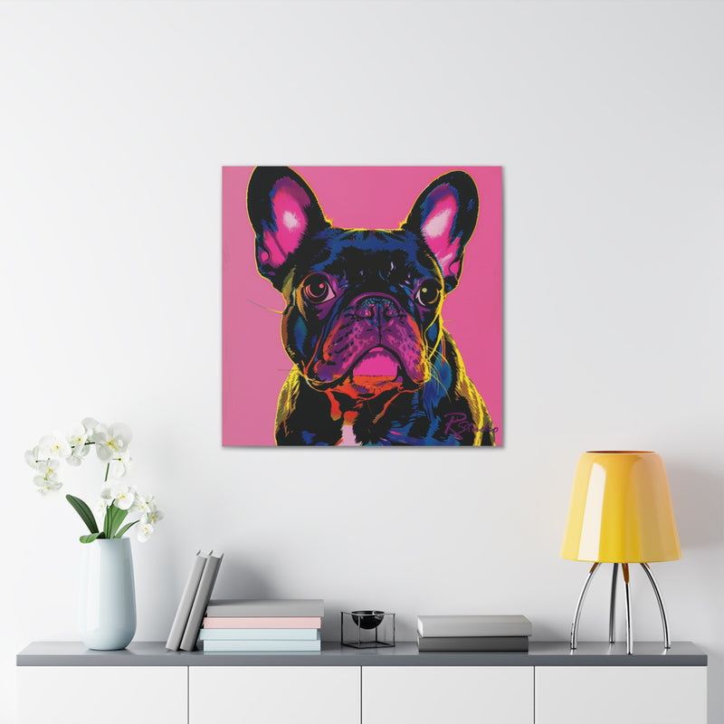 Colorful Pop Art French Bulldog Canvas Print - Multicolored Home Decor