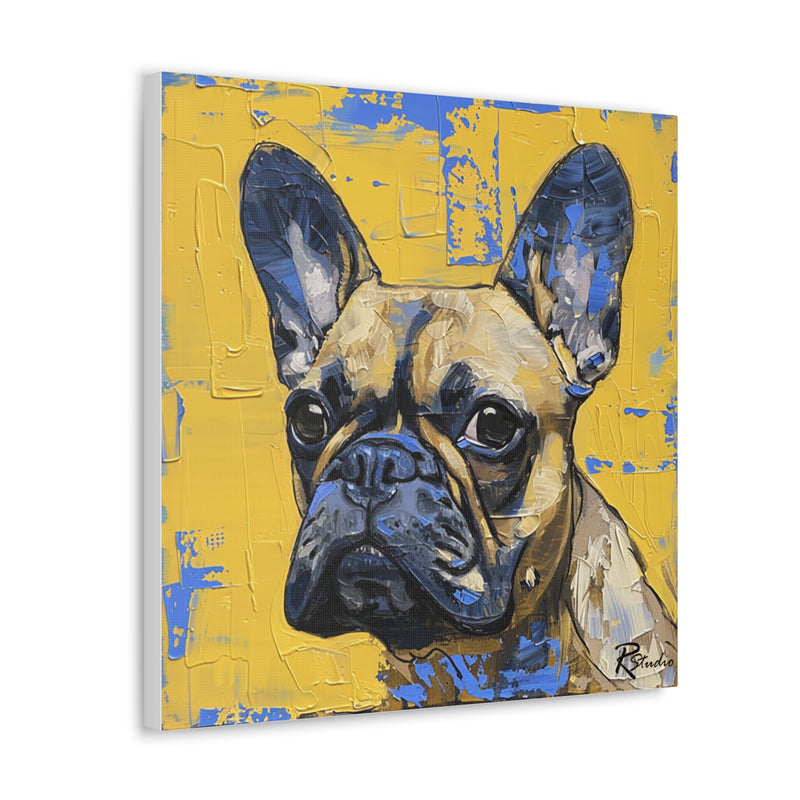 Colorful Art Nouveau French Bulldog Canvas Print - Multicolored Home Decor