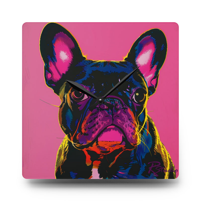 French Bulldog Acrylic Wall Clock - Fine Art Inspired Design