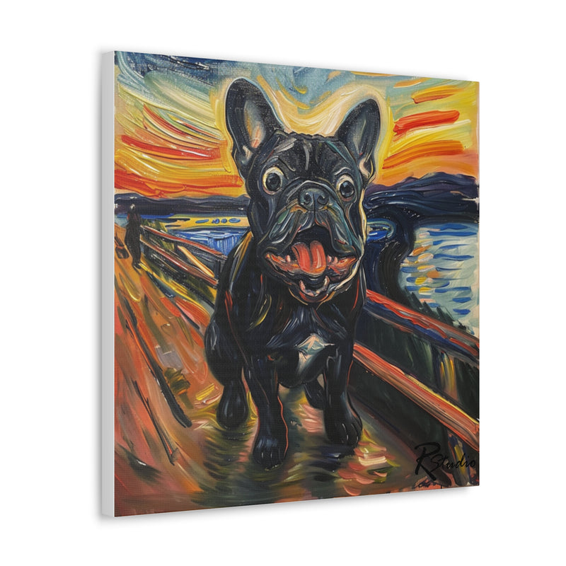 Colorful Fine Art French Bulldog Canvas Print - Multicolored Home Decor