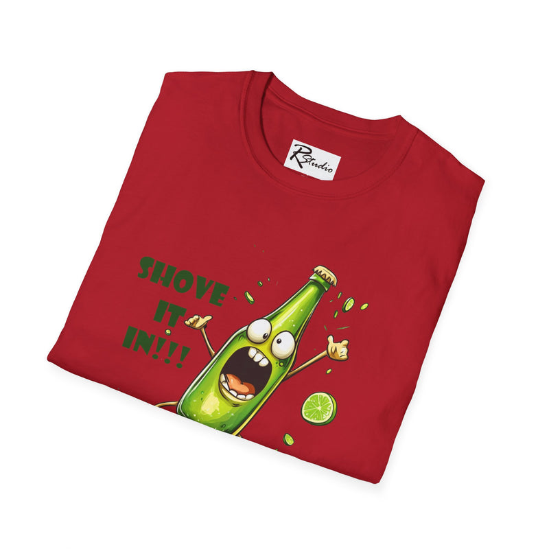 Naughty Nibbles Funny Adult Humor Cartoon Mexican Beer Unisex Soft-Style T-Shirt