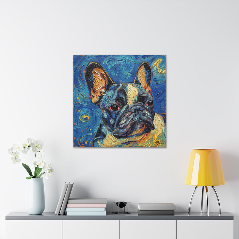 Colorful Fine Art French Bulldog Canvas Print - Multicolored Home Decor