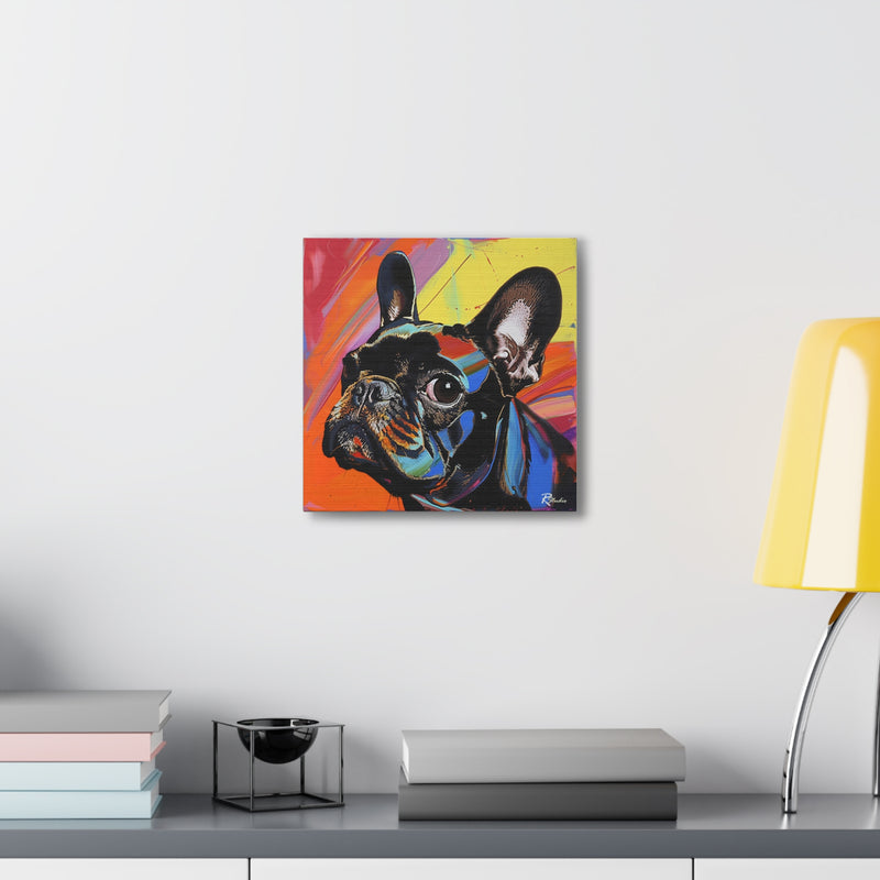 Colorful Pop Art French Bulldog Canvas Print - Multicolored Home Decor