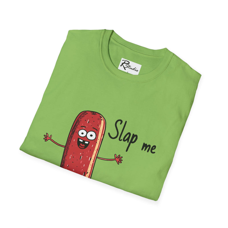 Naughty Nibbles Funny Adult Humor Cartoon Salami Unisex Soft-Style T-Shirt