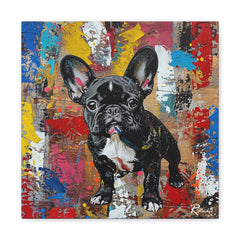 Colorful Modern Art French Bulldog Canvas Print - Multicolored Home Decor