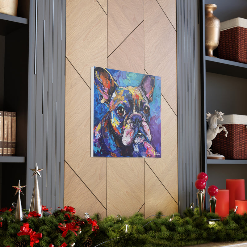 Colorful Fine Art French Bulldog Canvas Print - Multicolored Home Decor