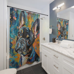 French Bulldog Fine Art Shower Curtain - Stylish Bathroom Decor