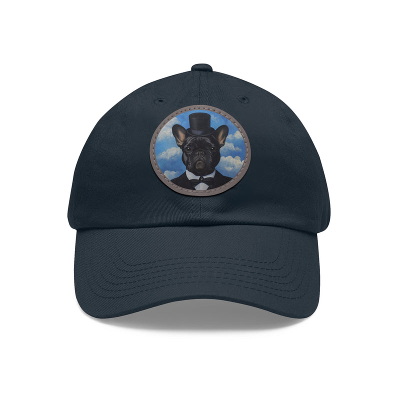 French Bulldog Design Dad Hat - Fine Art Inspired Vegan Leather Patch