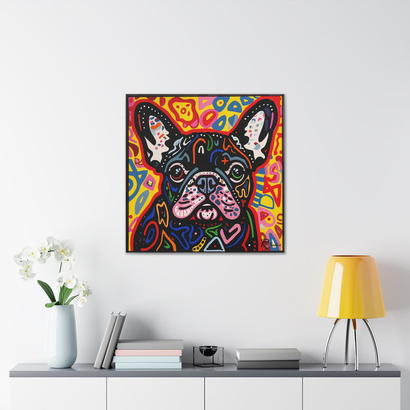 Colorful Modern Pop Art French Bulldog Canvas Print - Multicolored Home Decor