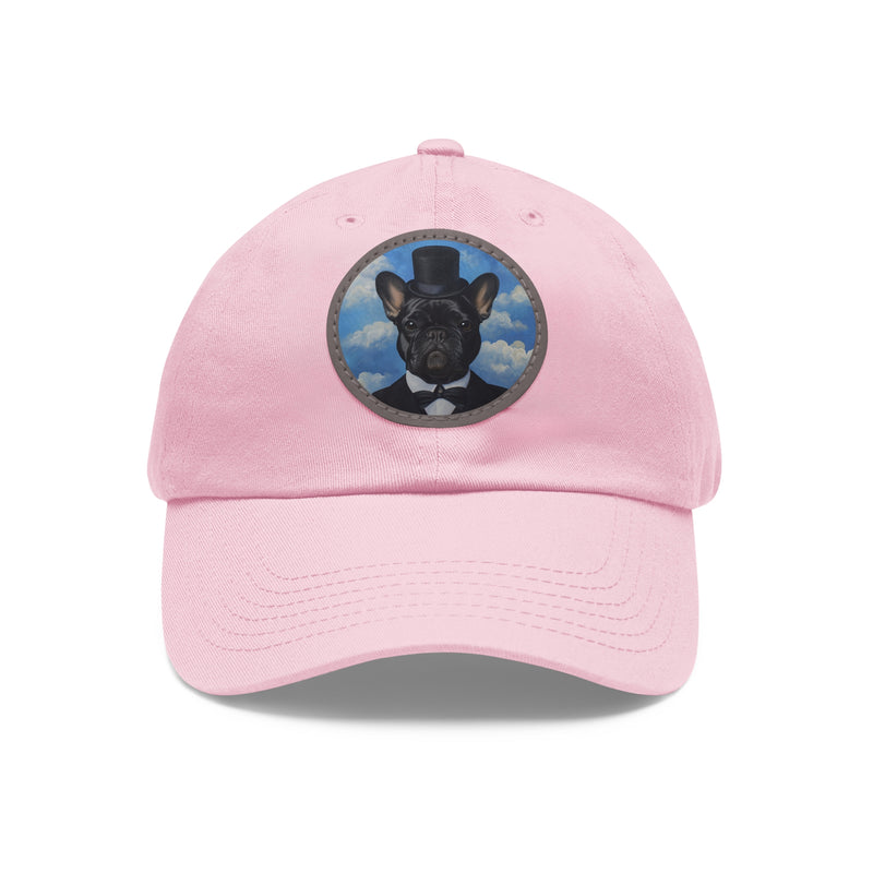 French Bulldog Design Dad Hat - Fine Art Inspired Vegan Leather Patch