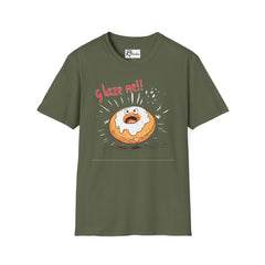 Naughty Nibbles Funny Adult Humor Cartoon Glazed Donut Unisex Soft-Style T-Shirt