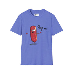 Naughty Nibbles Funny Adult Humor Cartoon Salami Unisex Soft-Style T-Shirt