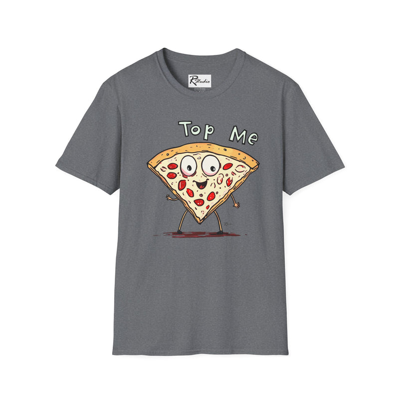 Naughty Nibbles Funny Adult Humor Cartoon Pizza Slice Unisex Soft-Style T-Shirt