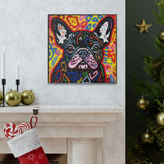 Colorful Modern Pop Art French Bulldog Canvas Print - Multicolored Home Decor